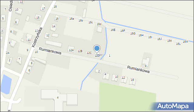 Czerlejno, Kostrzyńska, 12D, mapa Czerlejno