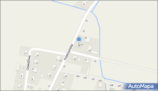 Czerlejno, Kostrzyńska, 28, mapa Czerlejno