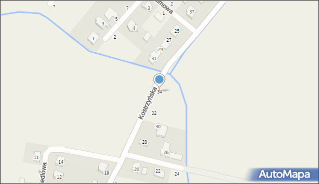 Czerlejno, Kostrzyńska, 34, mapa Czerlejno