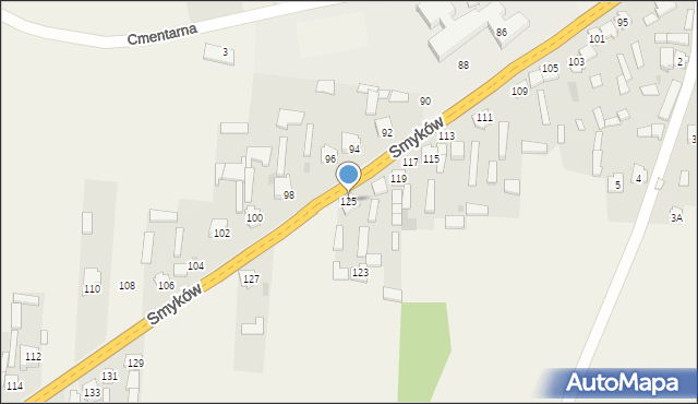 Czermno, Kościelna, 125, mapa Czermno