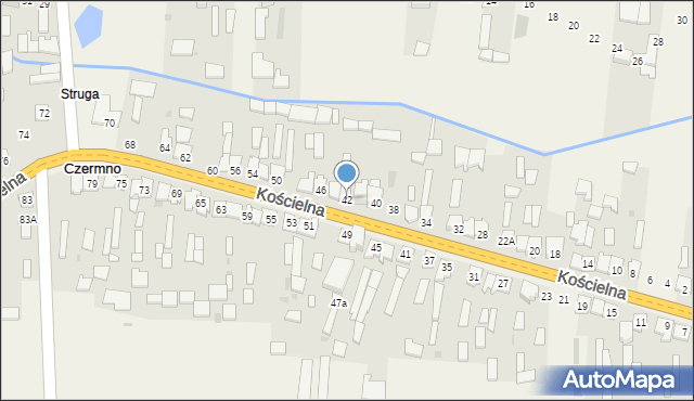 Czermno, Kościelna, 42, mapa Czermno