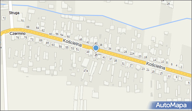 Czermno, Kościelna, 45, mapa Czermno
