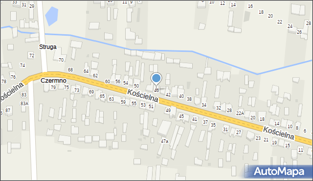 Czermno, Kościelna, 46, mapa Czermno