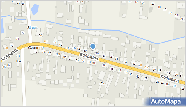 Czermno, Kościelna, 48, mapa Czermno