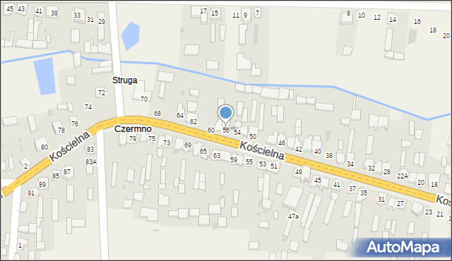 Czermno, Kościelna, 56, mapa Czermno