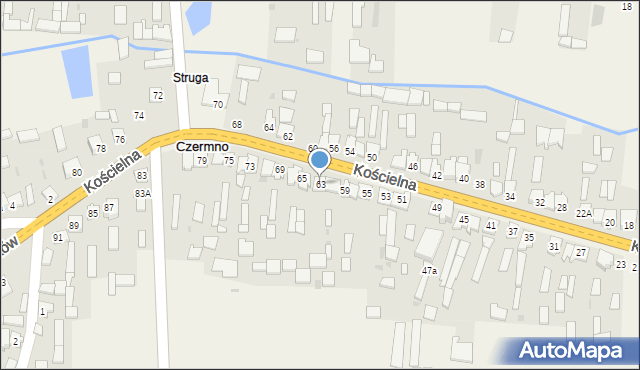 Czermno, Kościelna, 63, mapa Czermno