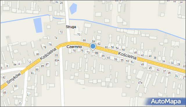 Czermno, Kościelna, 71, mapa Czermno