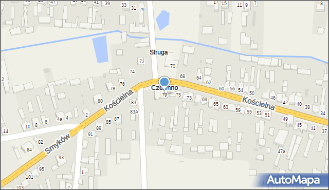 Czermno, Kościelna, 79, mapa Czermno