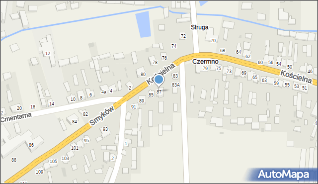 Czermno, Kościelna, 87, mapa Czermno