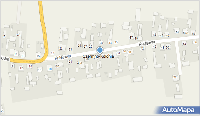 Czermno-Kolonia, Kolejowa, 30, mapa Czermno-Kolonia