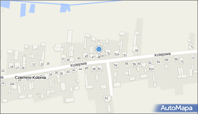 Czermno-Kolonia, Kolejowa, 49, mapa Czermno-Kolonia