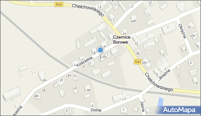 Czernice Borowe, Kościelna, 5, mapa Czernice Borowe
