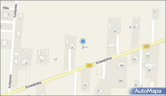 Czerniewice, Kowalska, 17, mapa Czerniewice