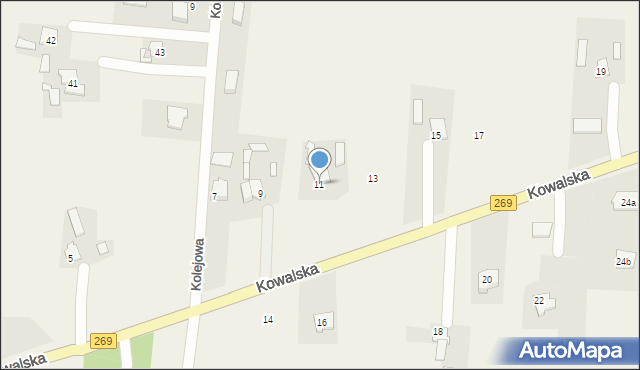 Czerniewice, Kowalska, 11, mapa Czerniewice