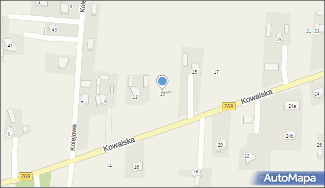 Czerniewice, Kowalska, 13, mapa Czerniewice