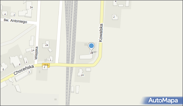 Czerniewice, Kowalska, 1B, mapa Czerniewice