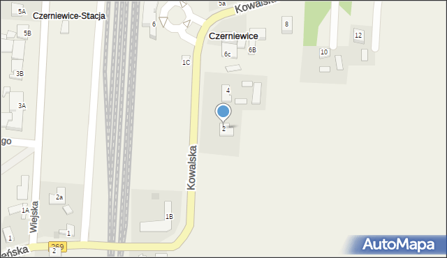 Czerniewice, Kowalska, 2, mapa Czerniewice