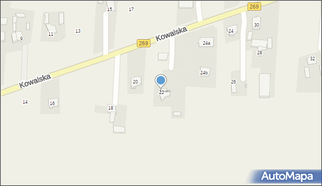 Czerniewice, Kowalska, 22, mapa Czerniewice