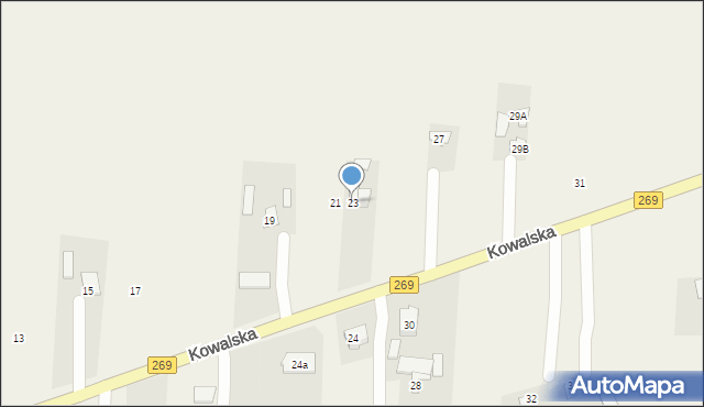 Czerniewice, Kowalska, 23, mapa Czerniewice