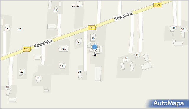 Czerniewice, Kowalska, 28, mapa Czerniewice