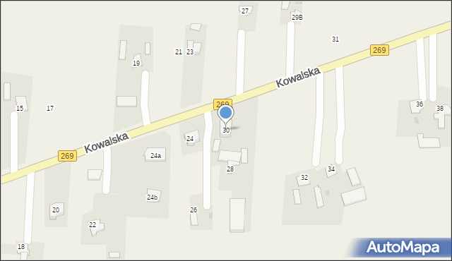 Czerniewice, Kowalska, 30, mapa Czerniewice