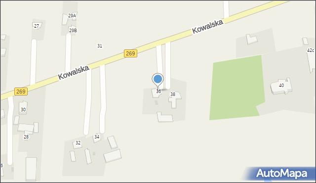 Czerniewice, Kowalska, 36, mapa Czerniewice