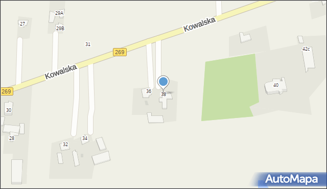 Czerniewice, Kowalska, 38, mapa Czerniewice