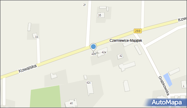 Czerniewice, Kowalska, 42b, mapa Czerniewice