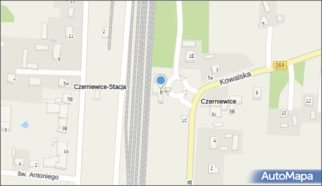 Czerniewice, Kowalska, 6, mapa Czerniewice