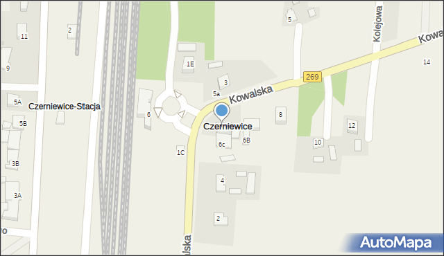 Czerniewice, Kowalska, 6A, mapa Czerniewice