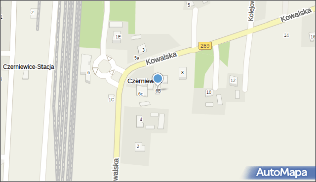 Czerniewice, Kowalska, 6B, mapa Czerniewice