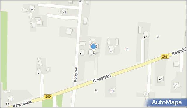 Czerniewice, Kowalska, 9, mapa Czerniewice