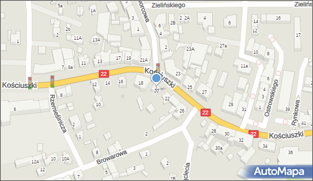 Czersk, Kościuszki Tadeusza, gen., 20, mapa Czersk