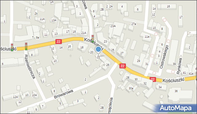 Czersk, Kościuszki Tadeusza, gen., 22, mapa Czersk