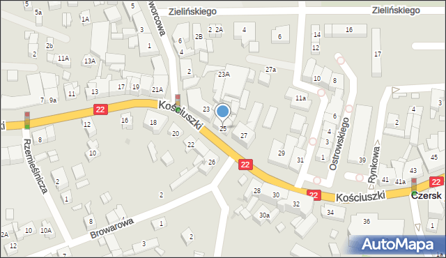 Czersk, Kościuszki Tadeusza, gen., 25, mapa Czersk