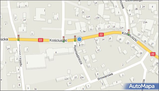 Czersk, Kościuszki Tadeusza, gen., 8, mapa Czersk