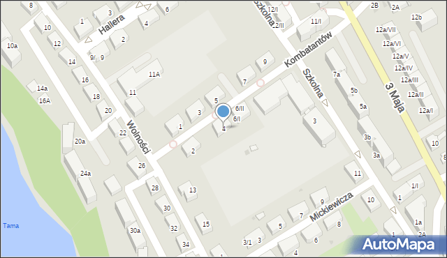 Czerwionka-Leszczyny, Kombatantów, 4, mapa Czerwionka-Leszczyny
