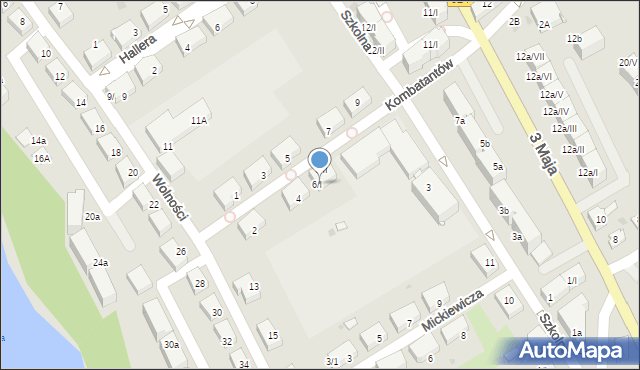 Czerwionka-Leszczyny, Kombatantów, 6/I, mapa Czerwionka-Leszczyny
