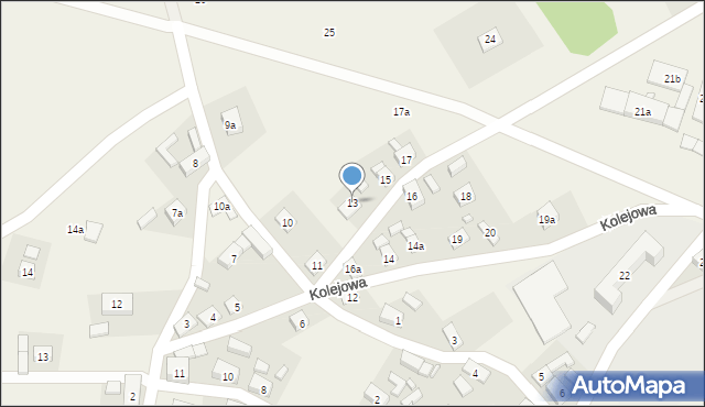 Czerwona Woda, Kolejowa, 13, mapa Czerwona Woda