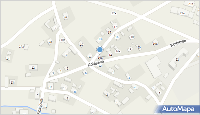 Czerwona Woda, Kolejowa, 16a, mapa Czerwona Woda