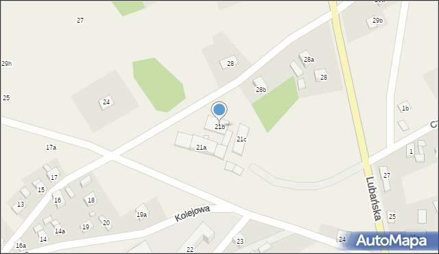 Czerwona Woda, Kolejowa, 21b, mapa Czerwona Woda