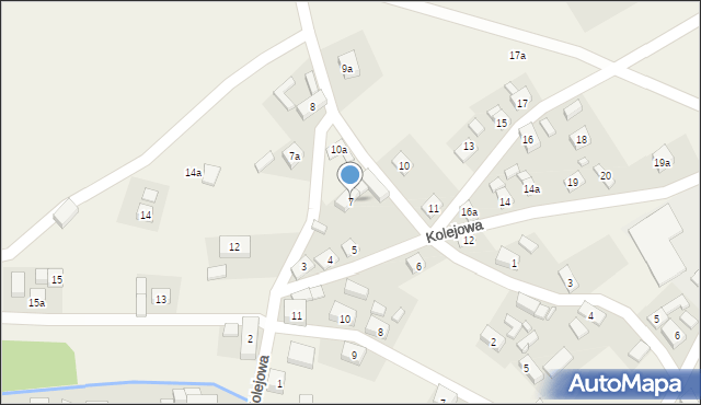 Czerwona Woda, Kolejowa, 7, mapa Czerwona Woda