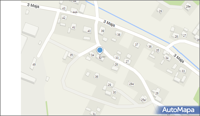 Czerwona Woda, Kościuszki Tadeusza, gen., 32, mapa Czerwona Woda