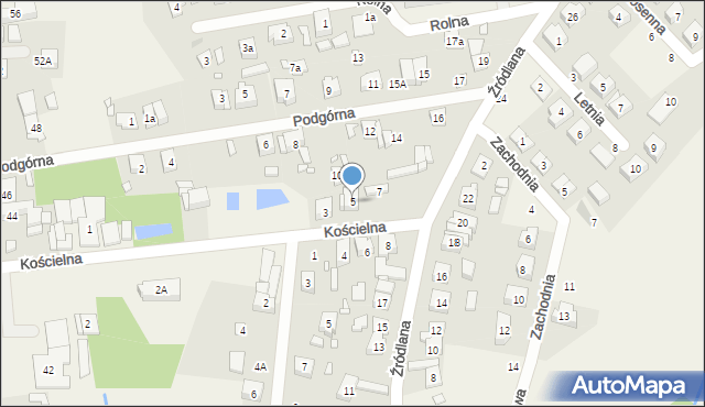 Czerwonak, Kościelna, 5, mapa Czerwonak