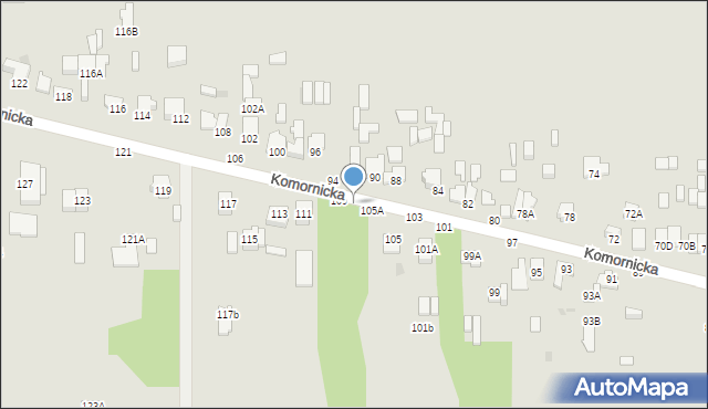 Częstochowa, Komornicka, 107, mapa Częstochowy