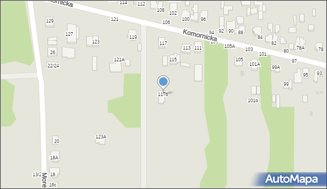Częstochowa, Komornicka, 117b, mapa Częstochowy