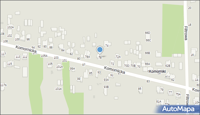 Częstochowa, Komornicka, 78, mapa Częstochowy