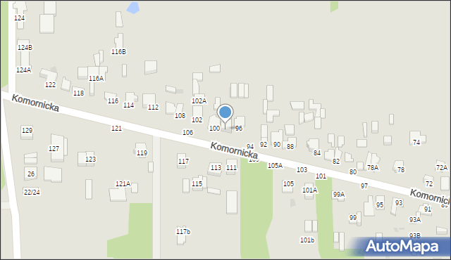 Częstochowa, Komornicka, 98, mapa Częstochowy