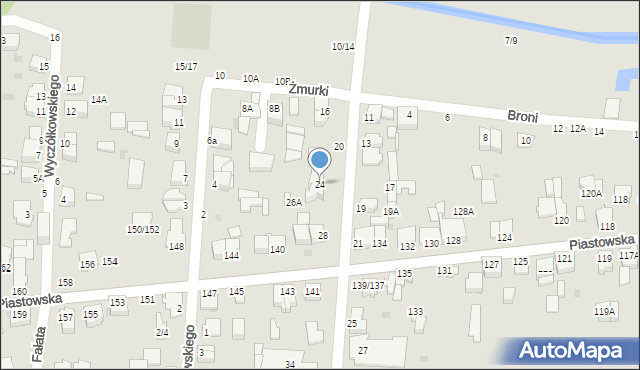 Częstochowa, Kościelna, 24, mapa Częstochowy