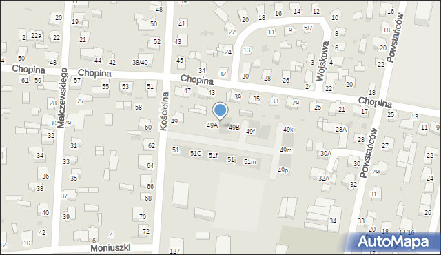 Częstochowa, Kościelna, 49C, mapa Częstochowy